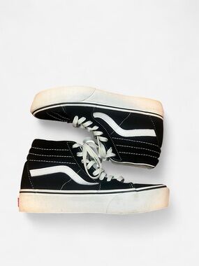 Vans Black & White High-Top Skate Sneakers